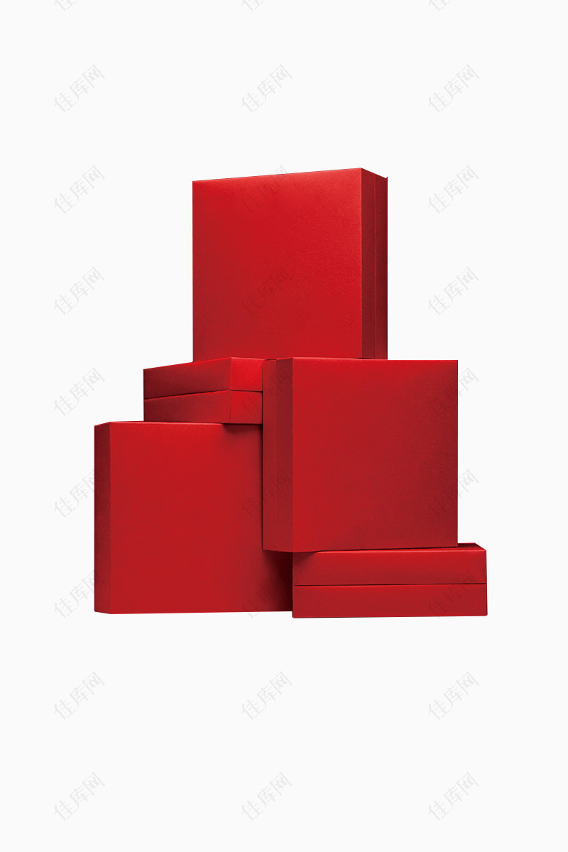 红色堆积礼盒
