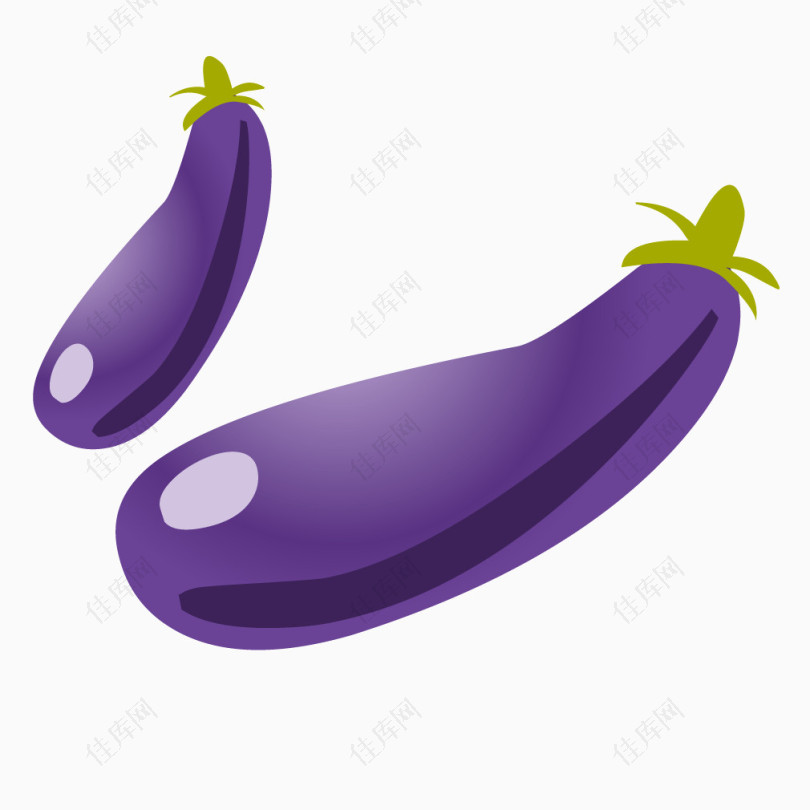 矢量卡通紫色蔬菜茄子