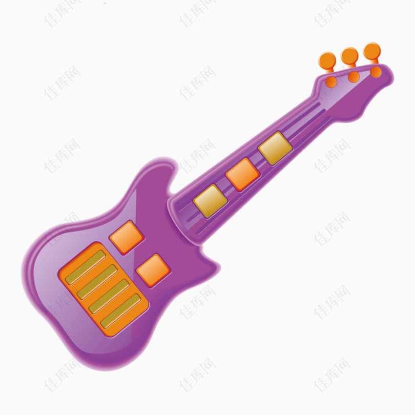 矢量紫色乐器吉他