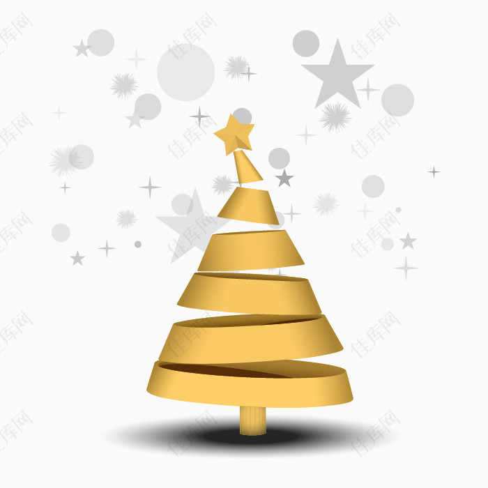 金色矢量圣诞树
