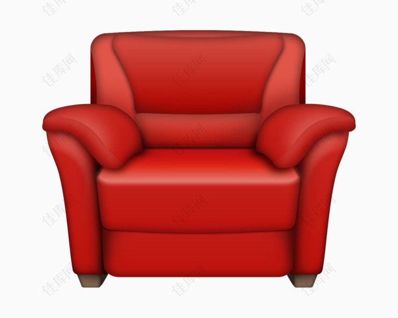 红色单人沙发