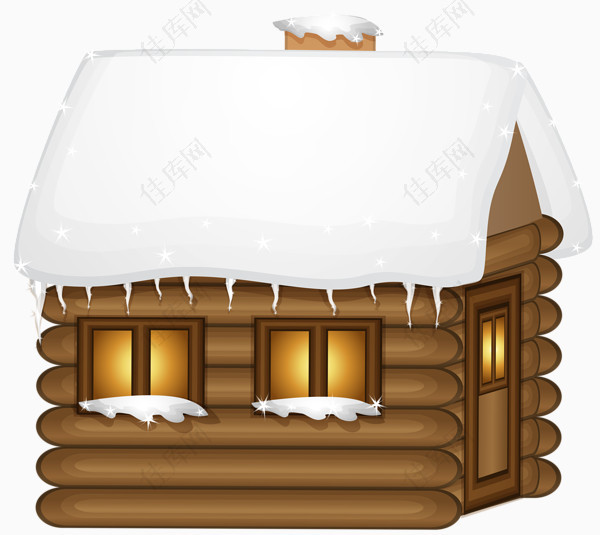 下雪天的小木屋