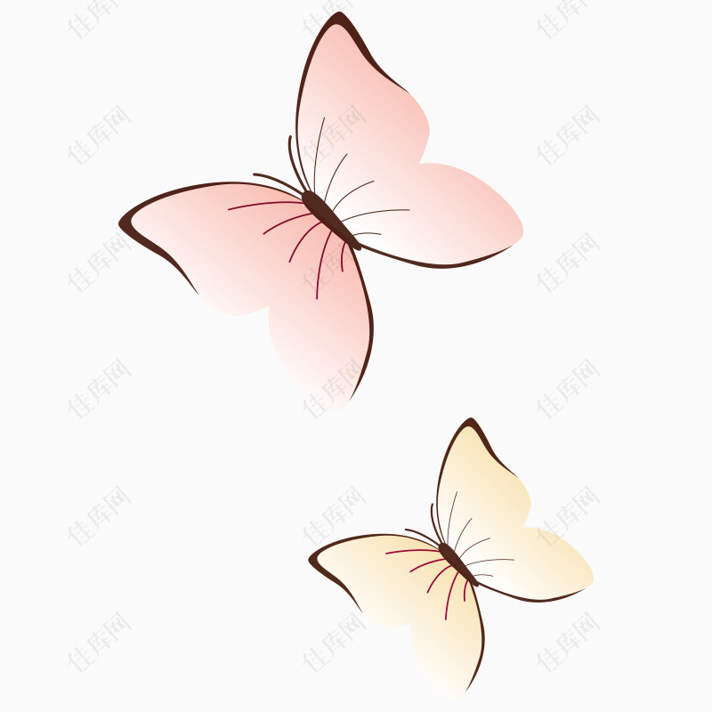 卡通蝴蝶粉色