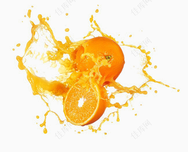 飞溅橙汁橙子