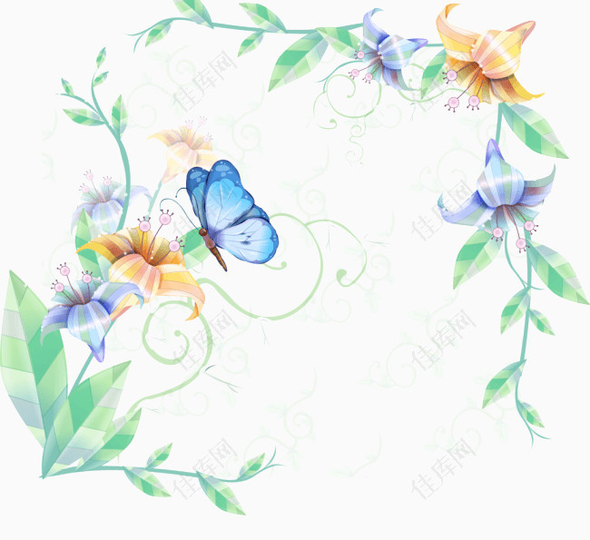 蝴蝶花卉装饰