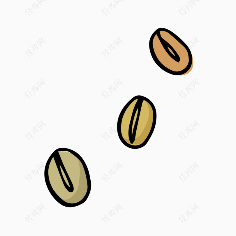 手绘咖啡豆