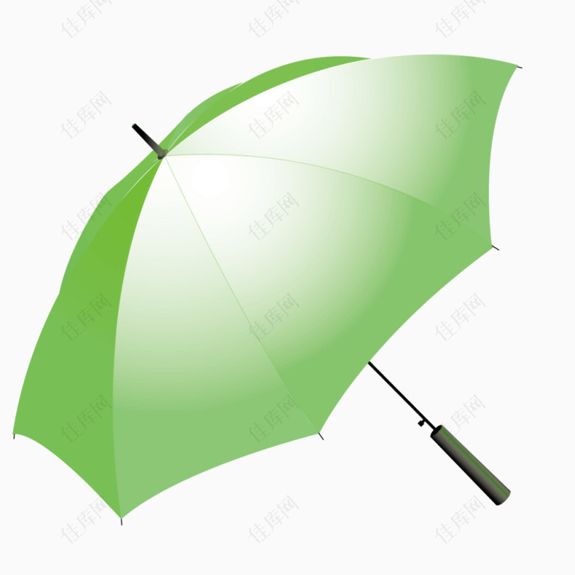 矢量卡通绿色雨伞