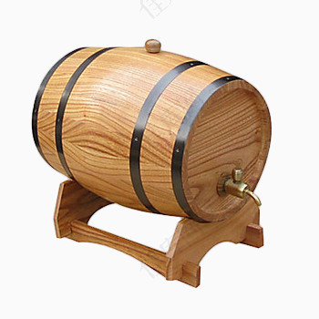 马拉车式木质花纹红酒桶免抠素材