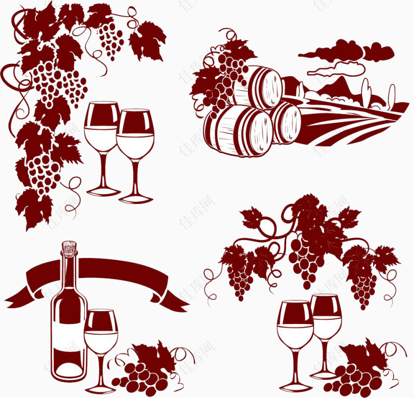 葡萄与葡萄酒素材图片
