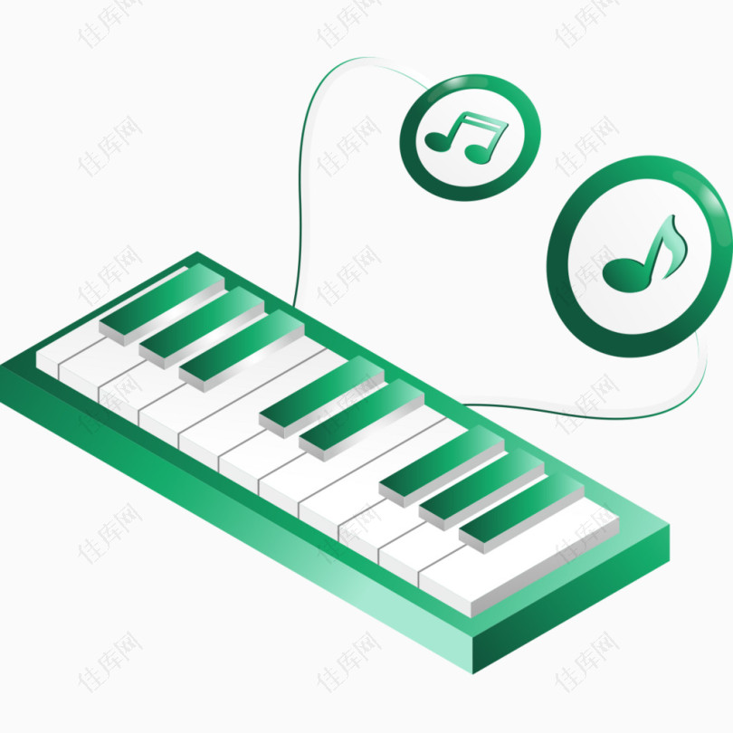 绿色钢琴键模型