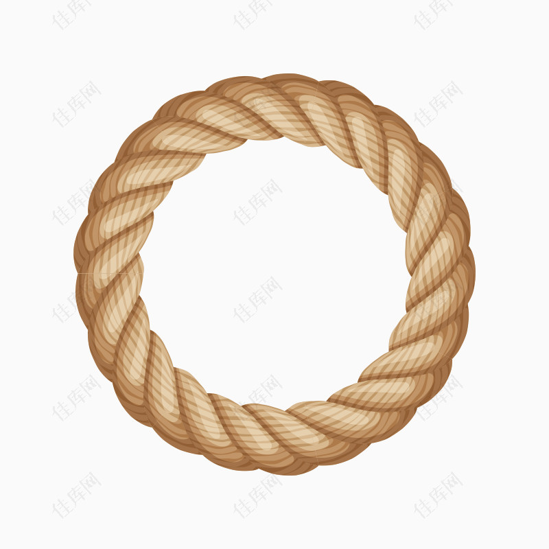 粗麻绳绳子圆环卡通装饰
