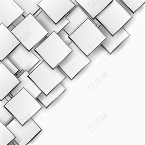 白色层叠方块科技矢量素材
