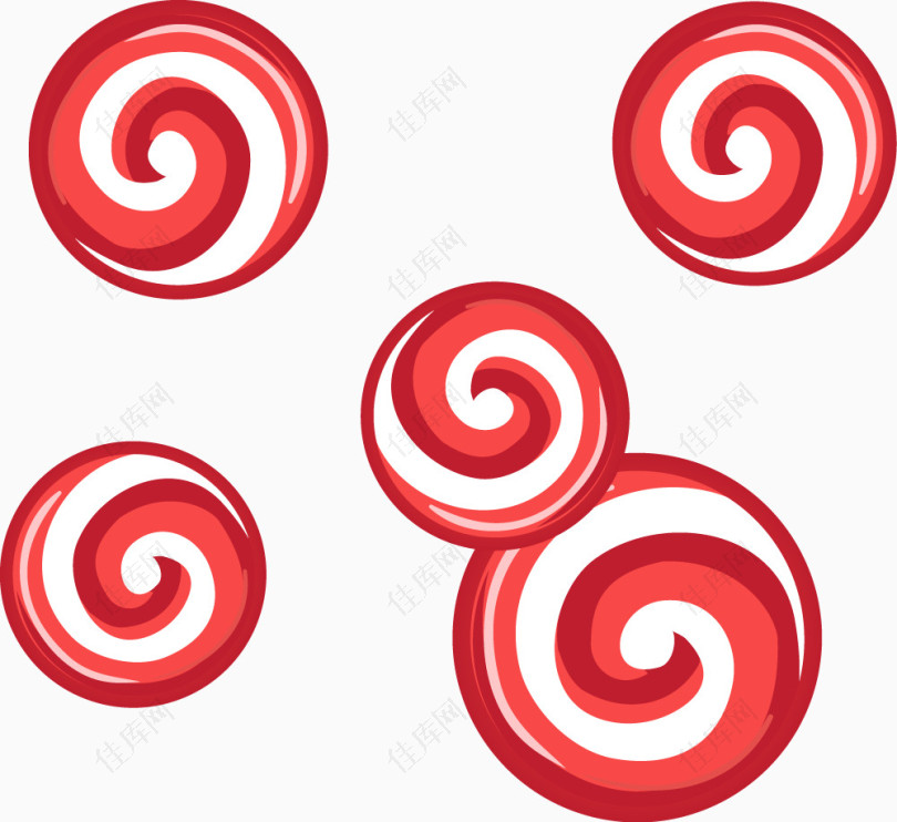 装饰红白色旋转圆圈