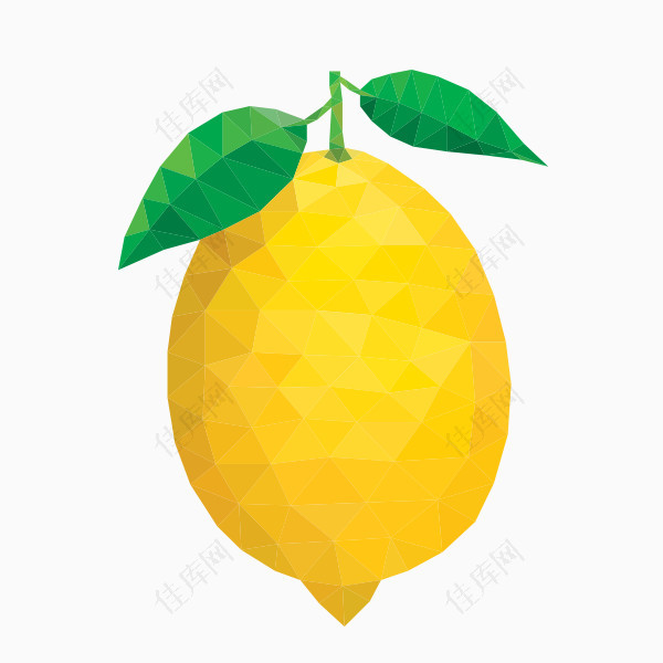 色块层叠水果柠檬矢量素材