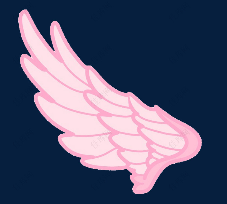 卡通粉色手绘翅膀