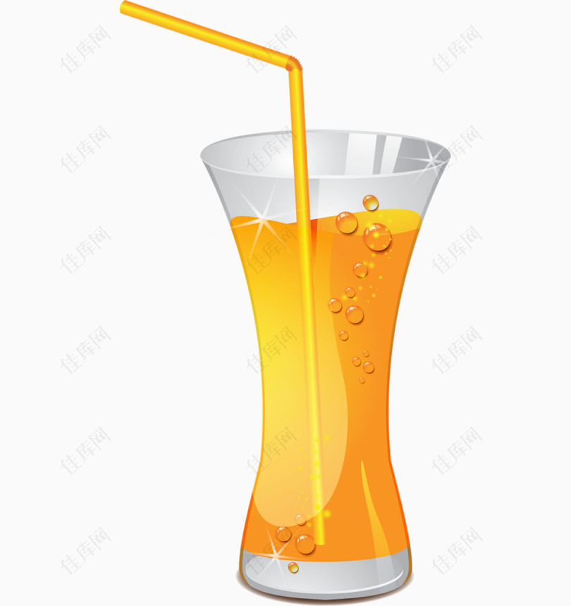一杯橙汁卡通手绘