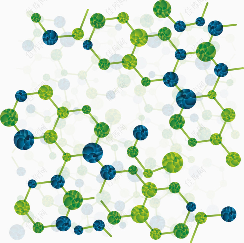 绿色生物分子图
