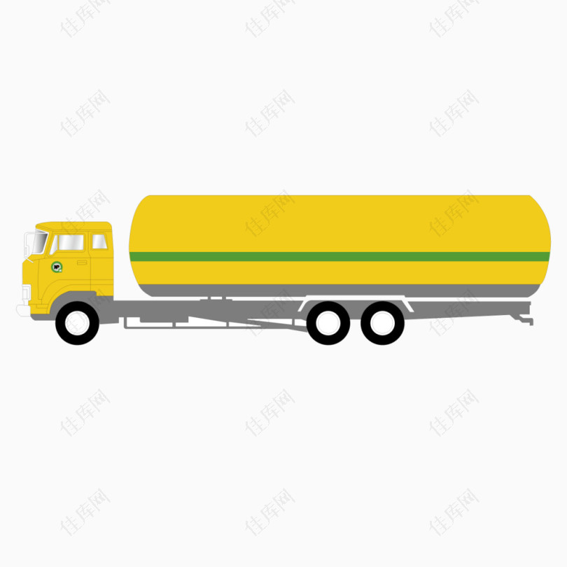 矢量黄色大型运输油罐车