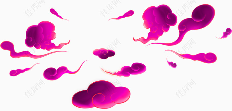 紫红色祥云漂浮素材