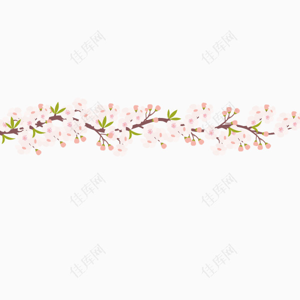 樱花花纹淡粉色