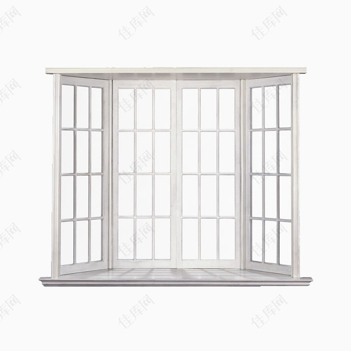 四扇白色的窗户