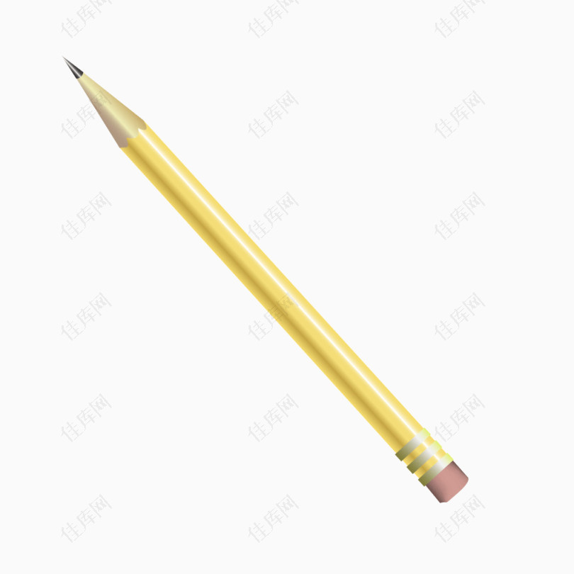 黄色质感铅笔画笔
