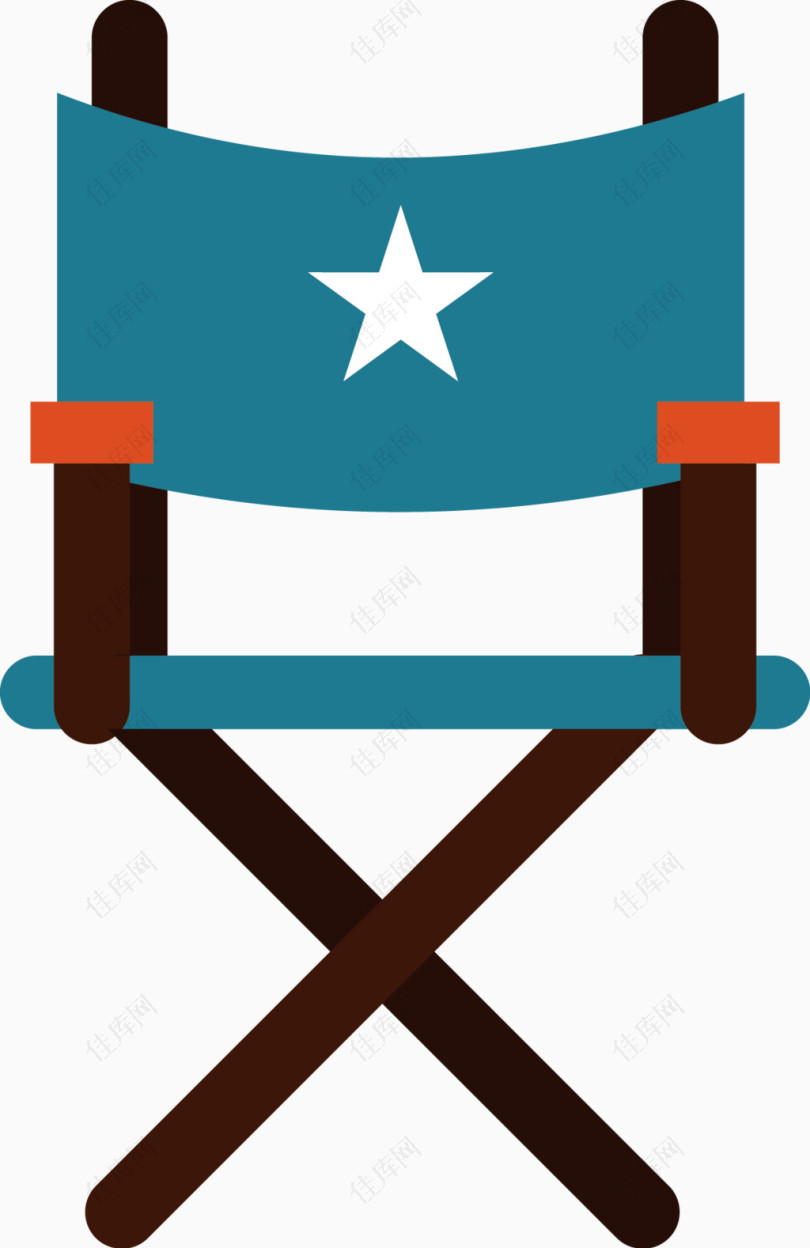 蓝色扁平椅子