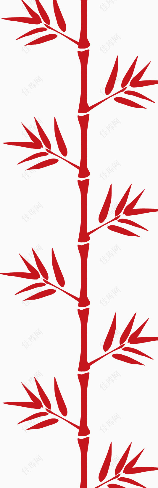 红色竹枝