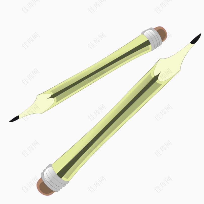 绿色质感木质铅笔