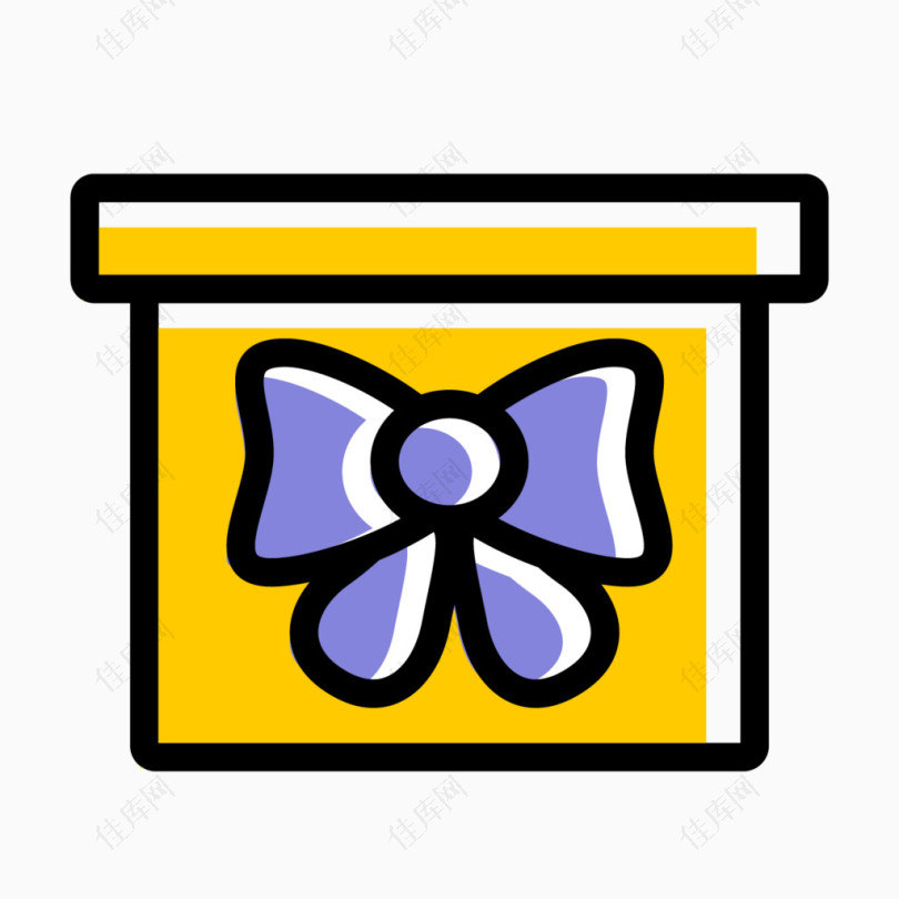 彩色蝴蝶结礼盒图标