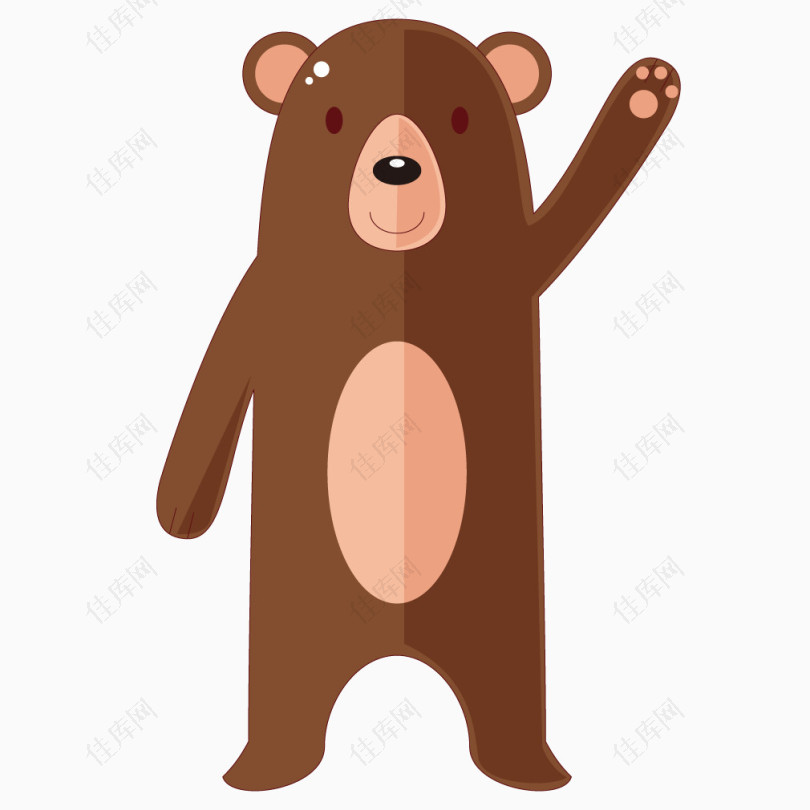 棕色卡通扁平狗熊