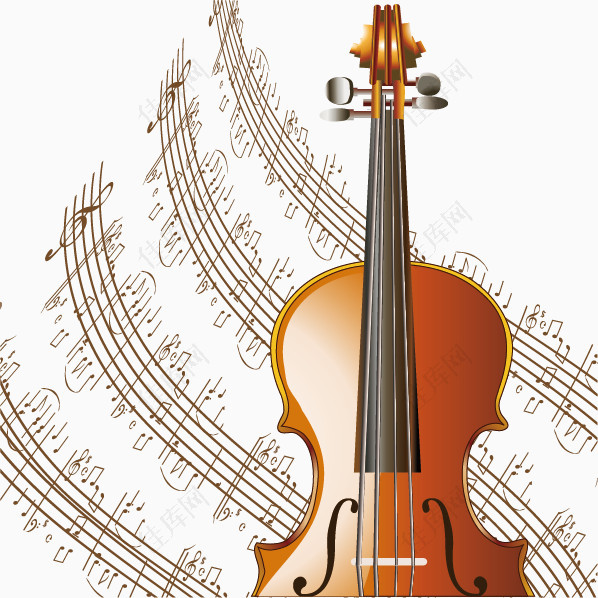 小提琴元素矢量图
