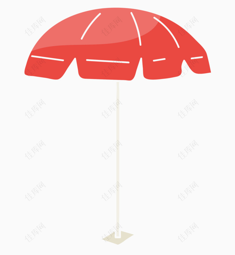 红色卡通的遮阳伞