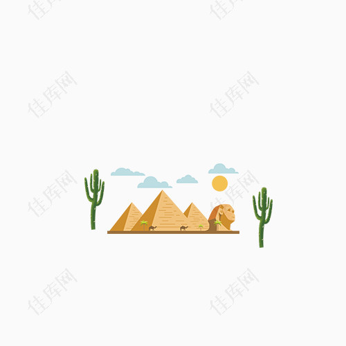 沙漠金字塔卡通