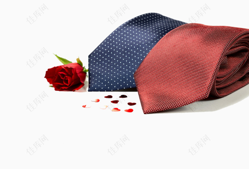 父亲节的领带礼物与玫瑰花