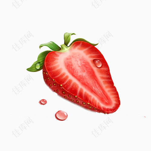一半的草莓