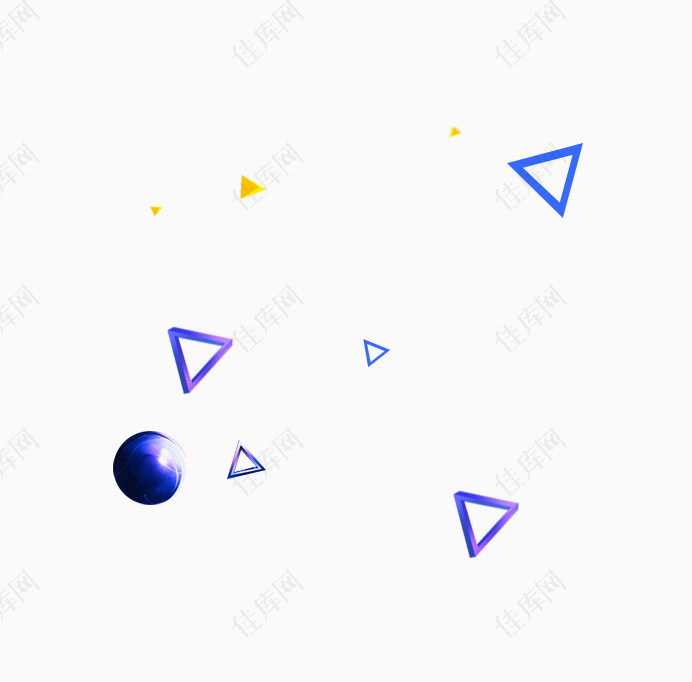 蓝色圆形几何三角