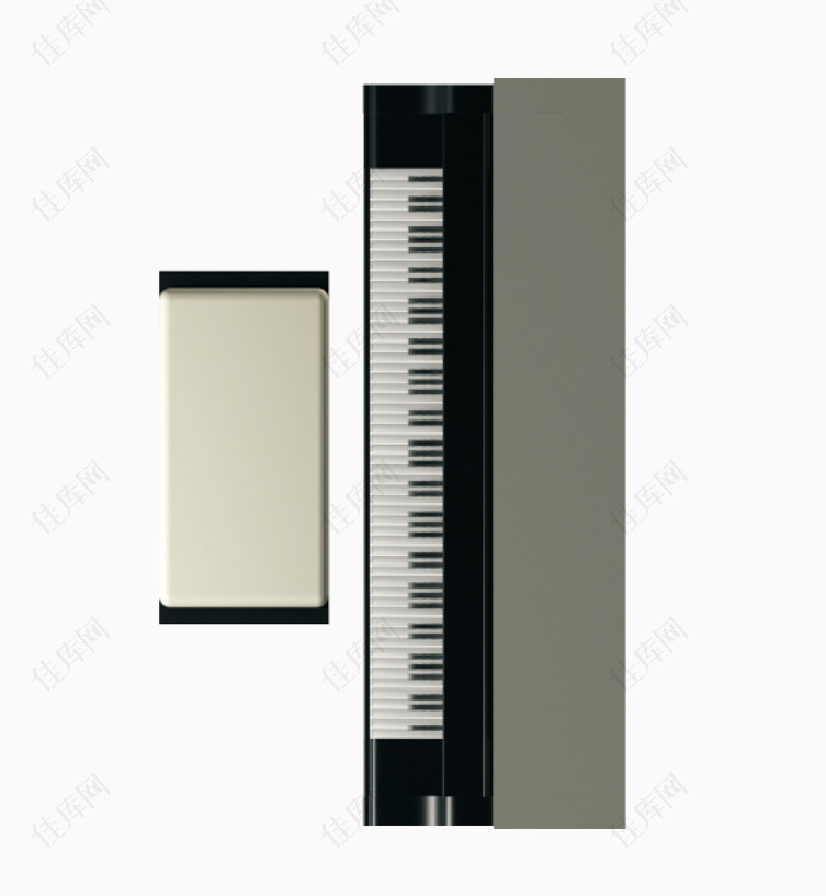 彩平图户型图灰色电子琴乐器