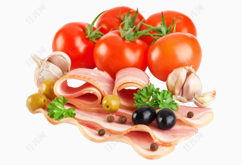食物肉类猪肉卷五花肉西红柿