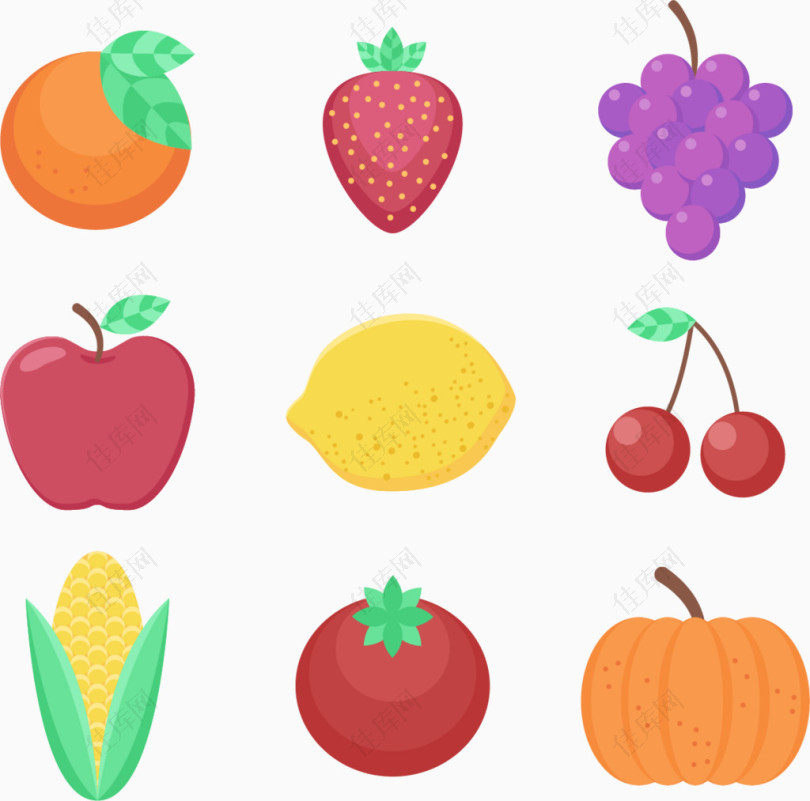 彩色食物水果