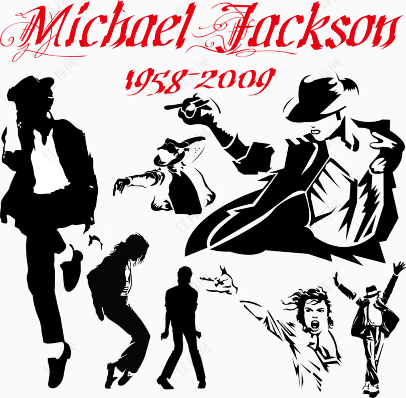 迈克尔杰克逊超酷人物插画