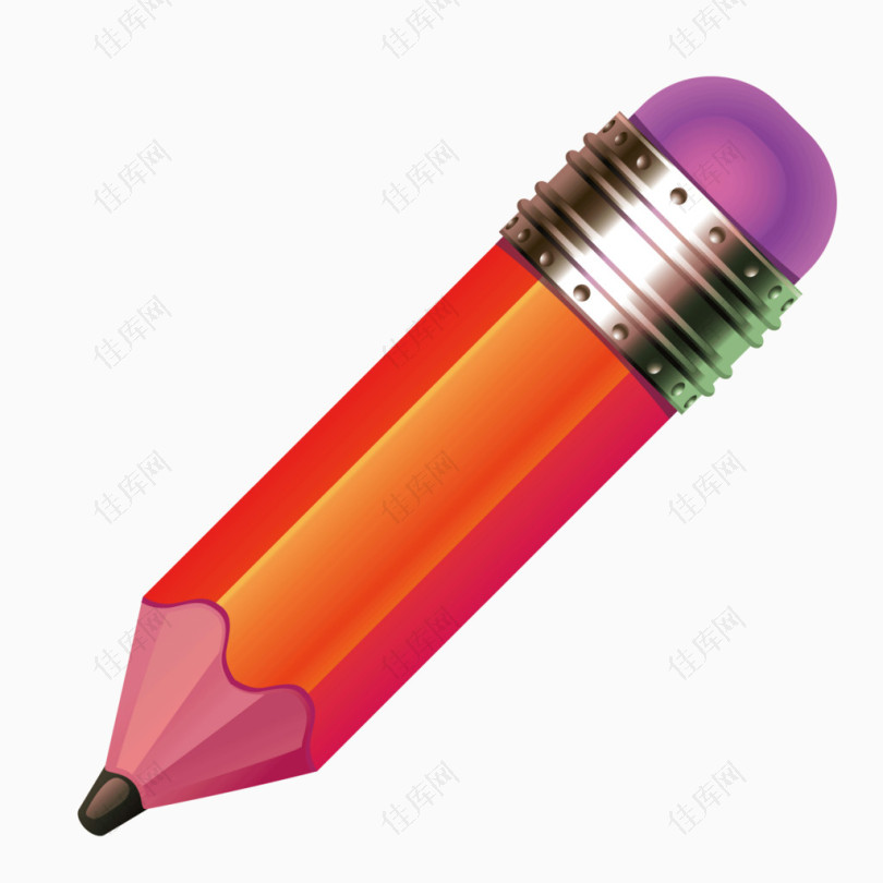 红色质感商务铅笔