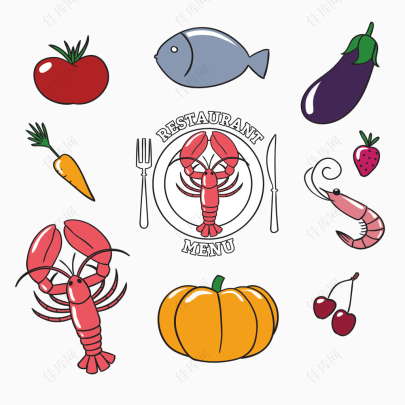 精美小龙虾食物图标