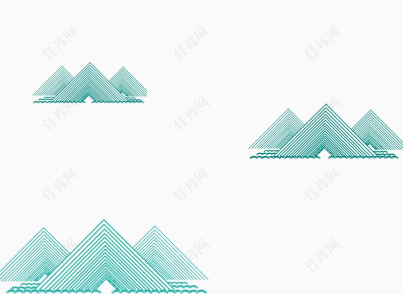 蓝色三角山峰
