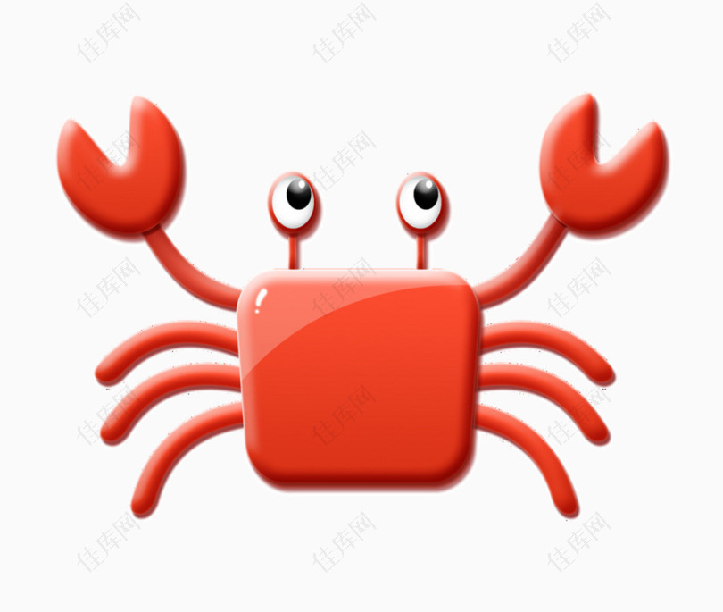 红色卡通螃蟹