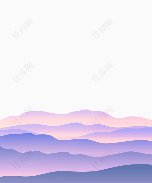 手绘紫色山峰
