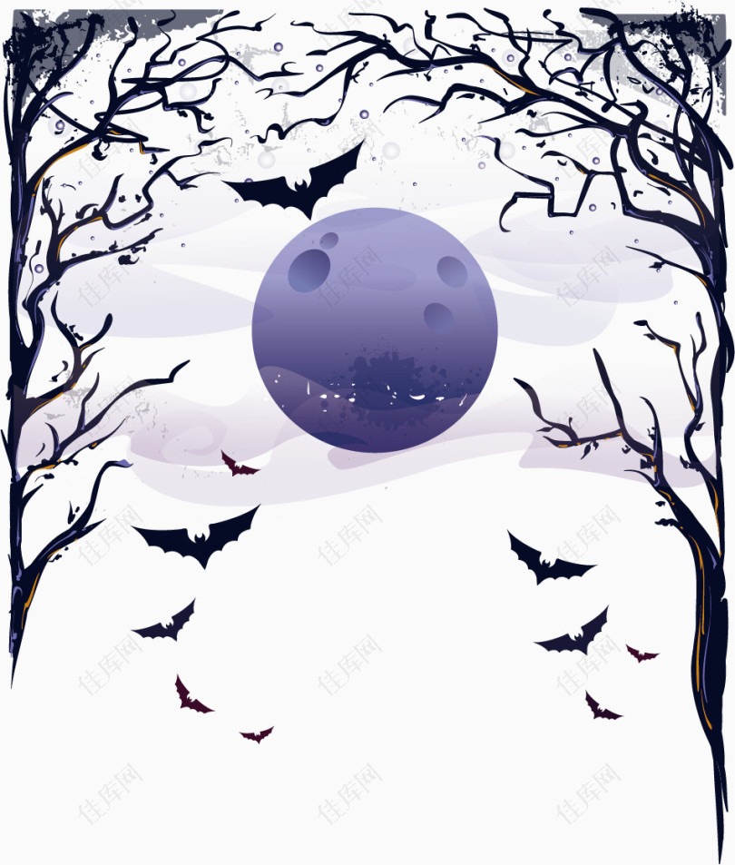 矢量月亮蝙蝠