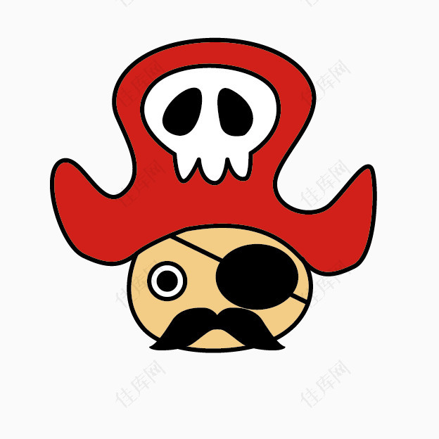 卡通红帽子海盗