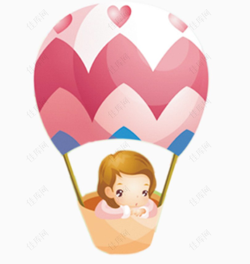 坐在气球上的小女孩