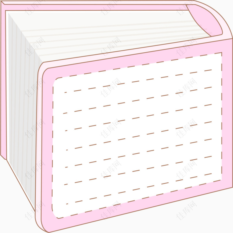 纸条粉红书本标签